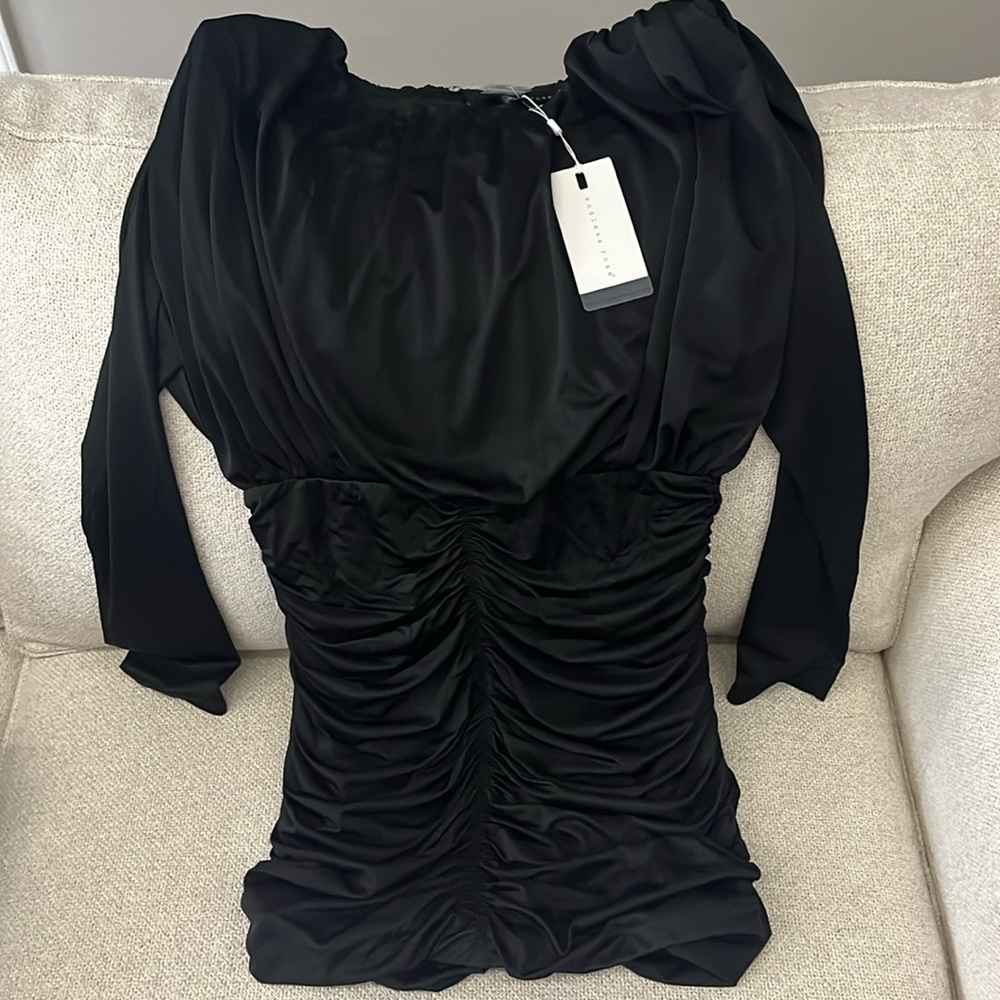 Endless Rose long sleeve mini black dress size large